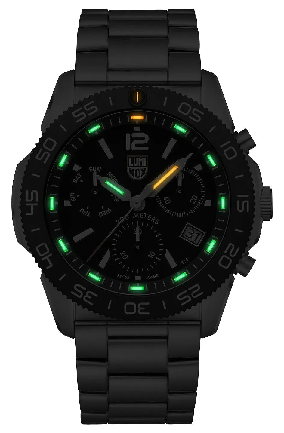 Luminox Pacific Taucher Chronograph Edelstahl Schwarz Zifferblatt Tag/Datum Taucher Quarz Herrenuhr XS.3142 Luminox Uhren