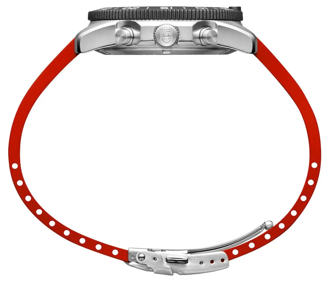 Luminox Pacific Taucher Chronograph Edelstahl Schwarz Zifferblatt Rot Gummiarmband Tag/Datum Taucher Quarz Herrenuhr XS.3155 Luminox Uhren
