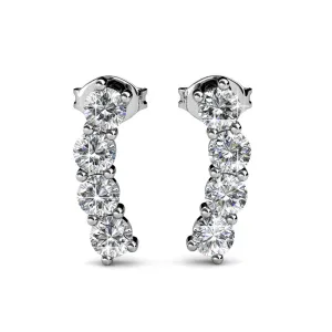 Luxuriöser Swarovski-Schmuck Aubree Ohrstecker mit Swarovski-Kristallen in 18 Karat Weißgold beschichtet