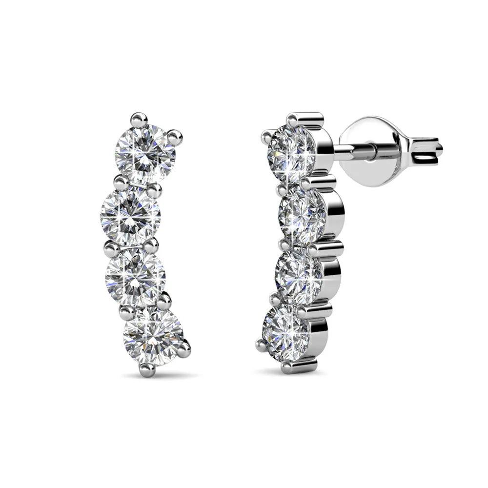 Luxuriöser Swarovski-Schmuck Aubree Ohrstecker mit Swarovski-Kristallen in 18 Karat Weißgold beschichtet