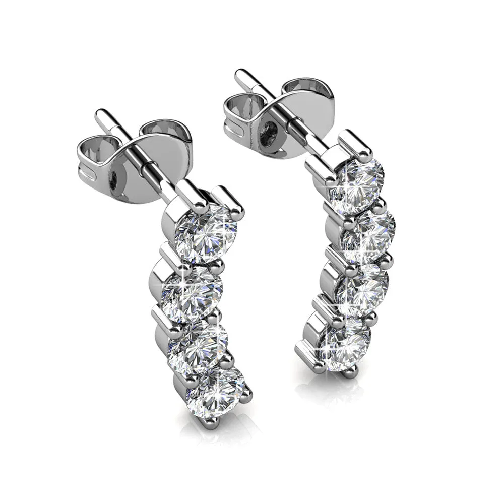 Luxuriöser Swarovski-Schmuck Aubree Ohrstecker mit Swarovski-Kristallen in 18 Karat Weißgold beschichtet