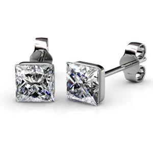 Luxus Swarovski Schmuck Brooke Stecker aus 18 Karat Weißgold mit Swarovski Kristallen im Princess-Schliff