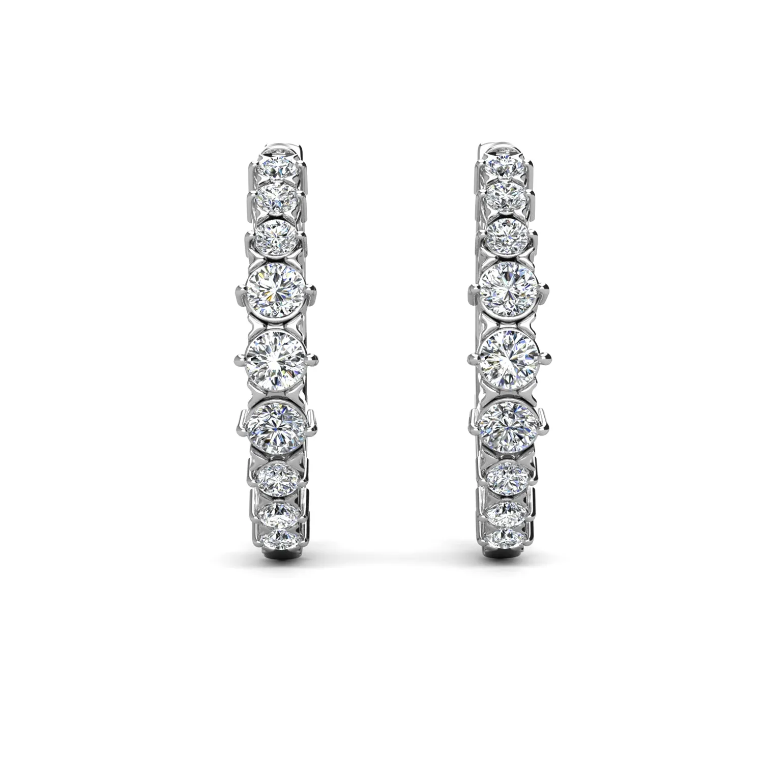 Luxus Swarovski Schmuck Claire 18 Karat Weißgold beschichtet 20 mm Creolen mit Swarovski Kristallen