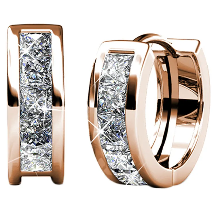 Luxus Swarovski Schmuck Giselle 18k Weißgold beschichtet 15mm Ohrringe mit Swarovski Kristallen