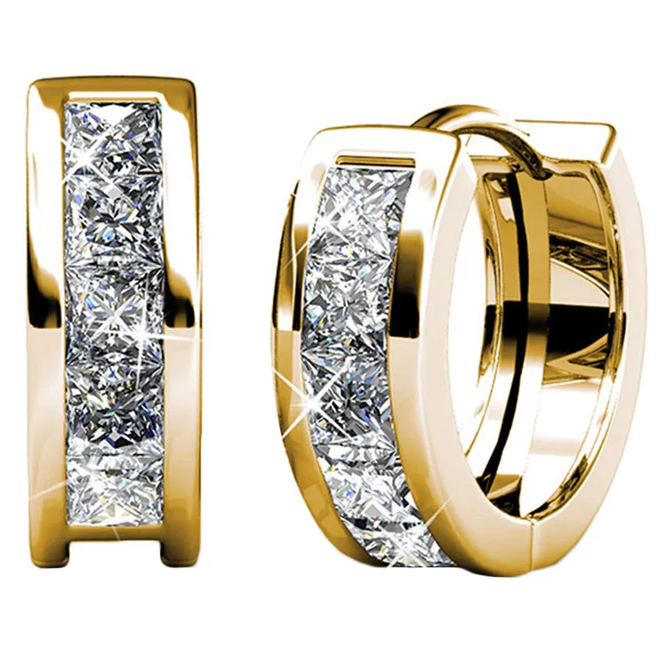 Luxus Swarovski Schmuck Giselle 18k Weißgold beschichtet 15mm Ohrringe mit Swarovski Kristallen