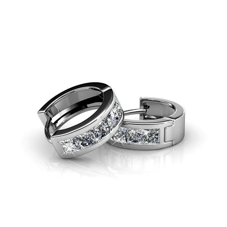 Luxus Swarovski Schmuck Giselle 18k Weißgold beschichtet 15mm Ohrringe mit Swarovski Kristallen
