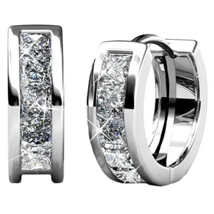Luxus Swarovski Schmuck Giselle 18k Weißgold beschichtet 15mm Ohrringe mit Swarovski Kristallen