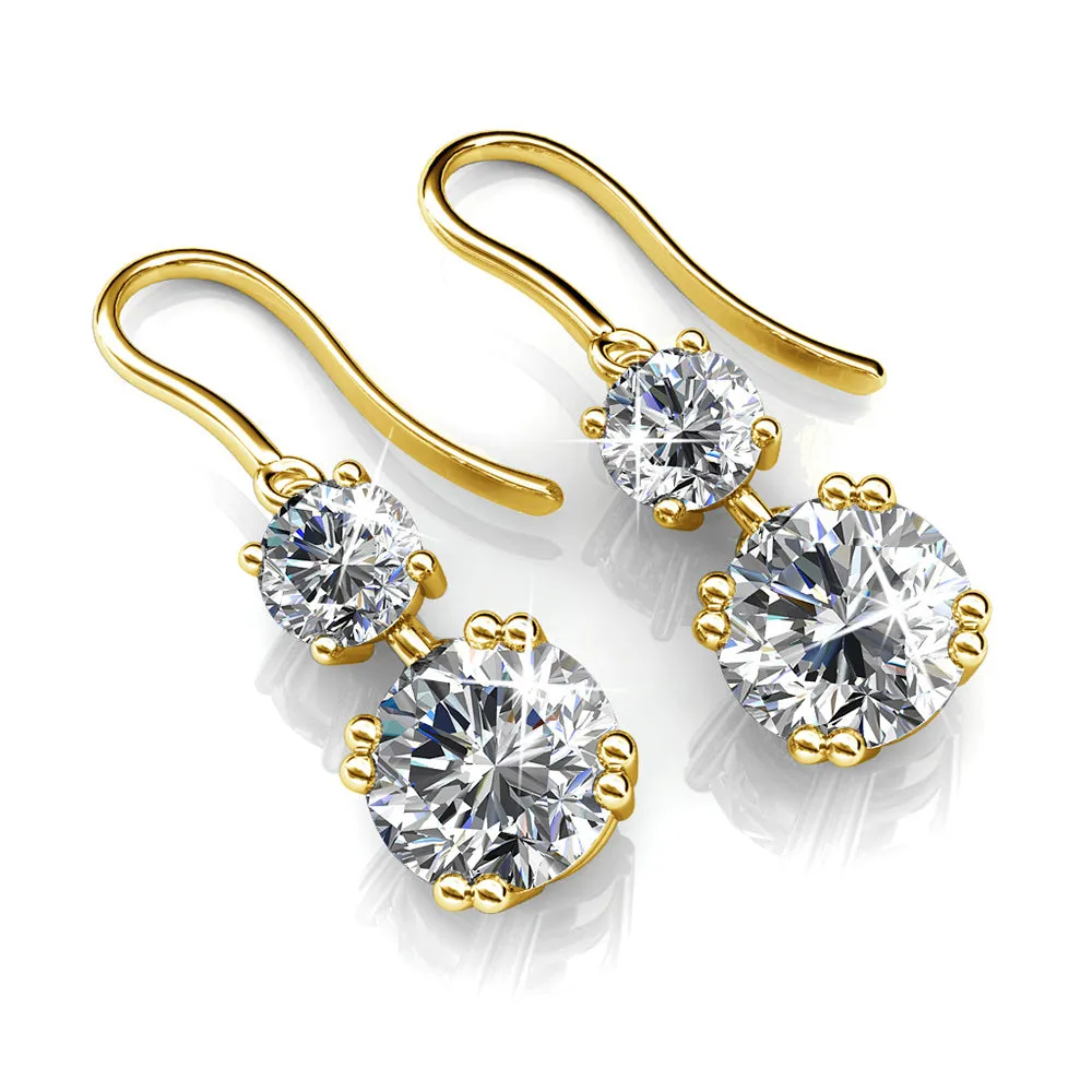 Luxuriöser Swarovski-Schmuck Kadence Ohrringe mit Swarovski-Kristallen in 18 Karat Weißgold beschichtet