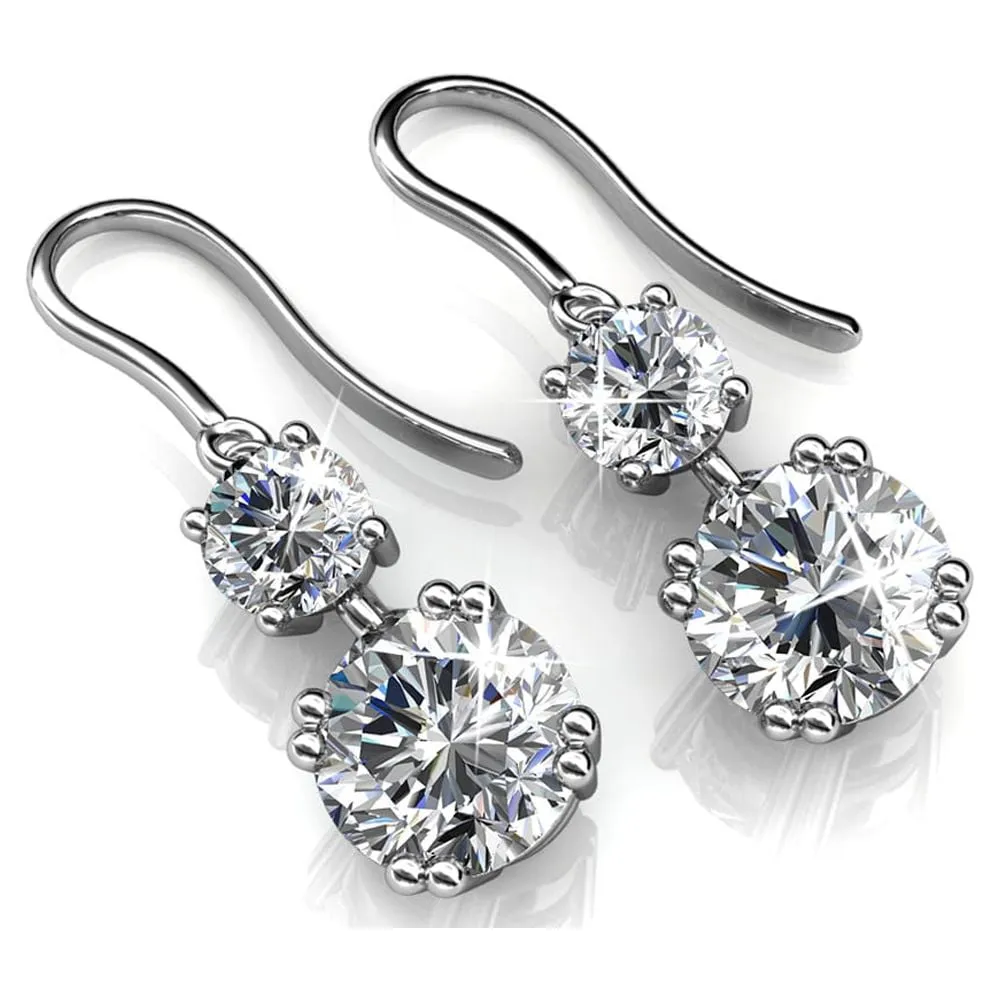 Luxuriöser Swarovski-Schmuck Kadence Ohrringe mit Swarovski-Kristallen in 18 Karat Weißgold beschichtet