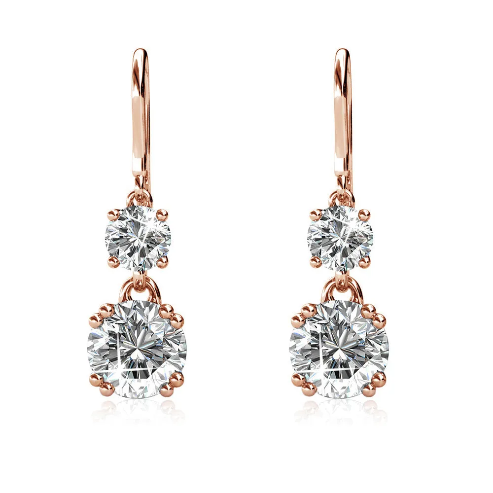 Luxuriöser Swarovski-Schmuck Kadence Ohrringe mit Swarovski-Kristallen in 18 Karat Weißgold beschichtet