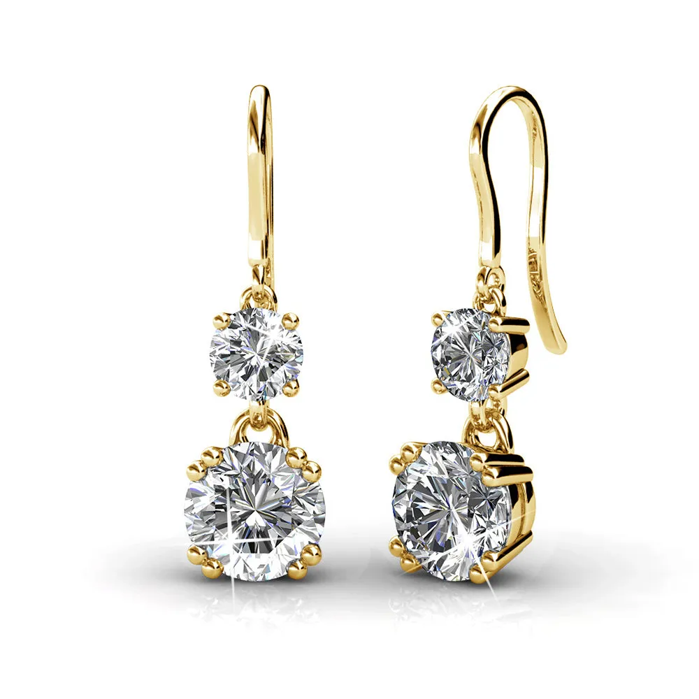Luxuriöser Swarovski-Schmuck Kadence Ohrringe mit Swarovski-Kristallen in 18 Karat Weißgold beschichtet