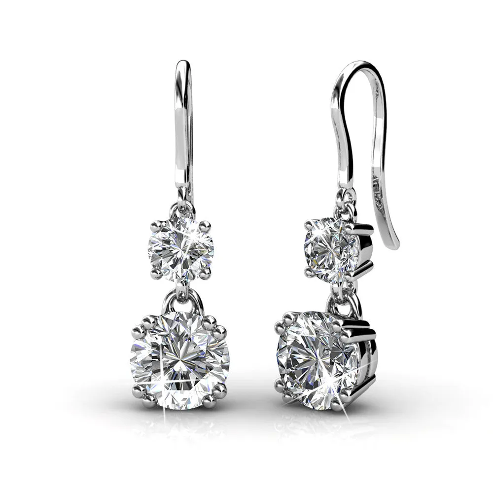Luxuriöser Swarovski-Schmuck Kadence Ohrringe mit Swarovski-Kristallen in 18 Karat Weißgold beschichtet