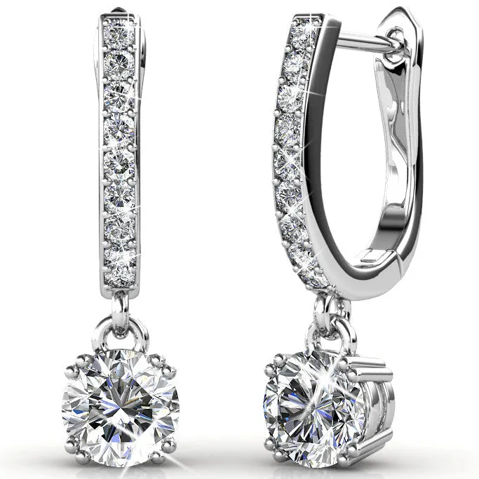 Luxus Swarovski Schmuck McKenzie Ohrringe aus 18 Karat Weißgold mit Swarovski Kristallen