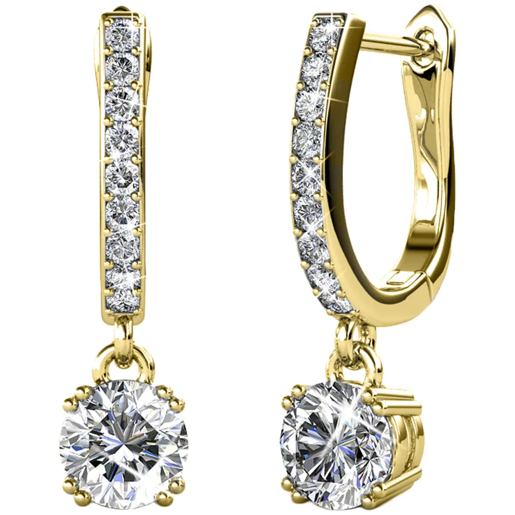 Luxus Swarovski Schmuck McKenzie Ohrringe aus 18 Karat Weißgold mit Swarovski Kristallen