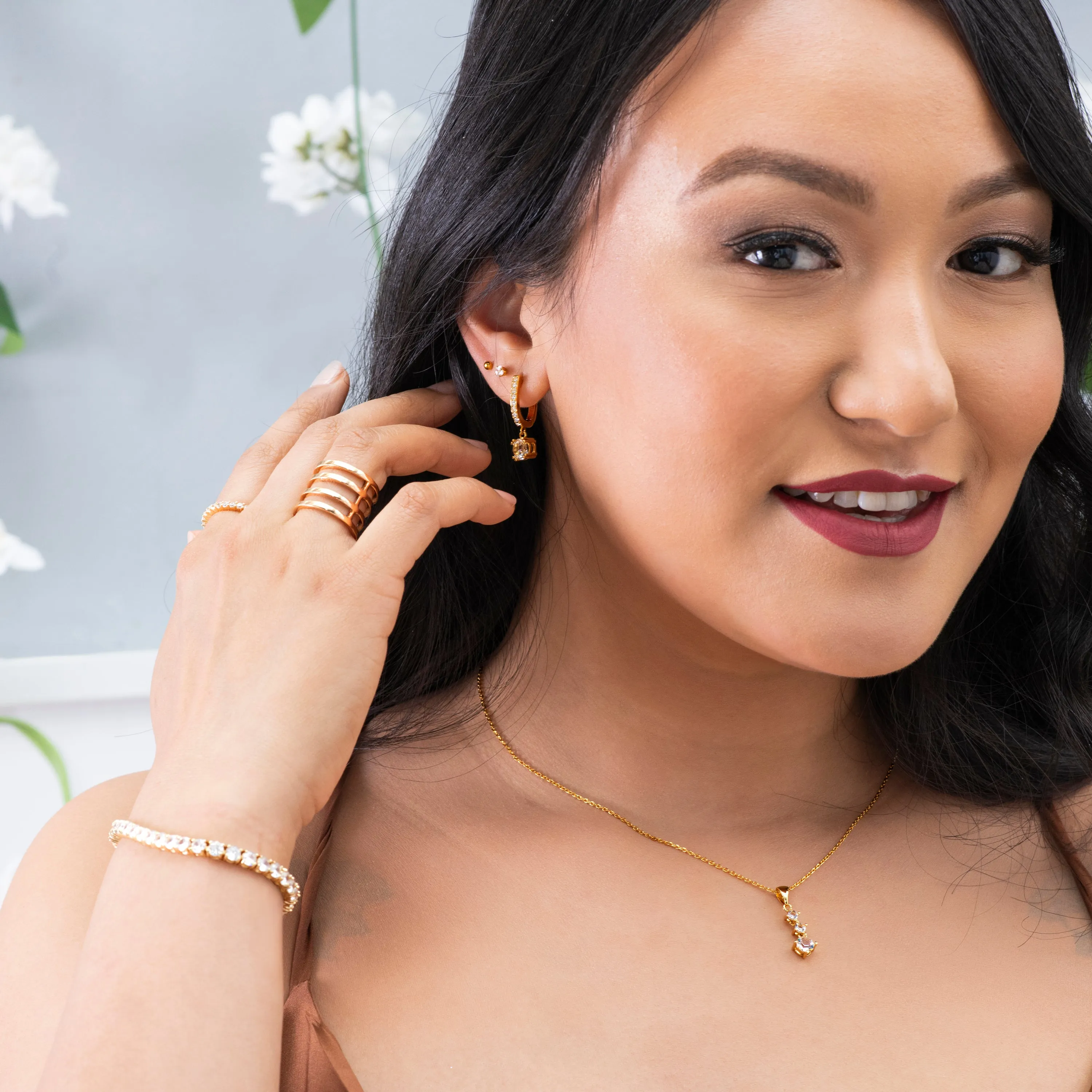 Luxus Swarovski Schmuck McKenzie Ohrringe aus 18 Karat Weißgold mit Swarovski Kristallen
