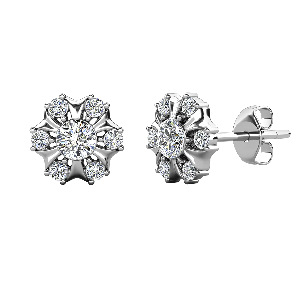 Luxuriöse Swarovski-Schmuck Millie Stecker mit Swarovski-Kristallen in 18 Karat Weißgold beschichtet