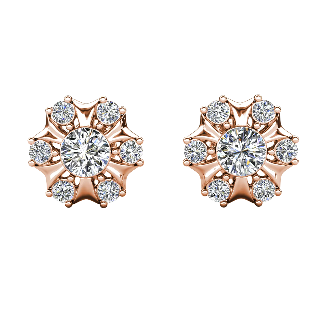 Luxuriöse Swarovski-Schmuck Millie Stecker mit Swarovski-Kristallen in 18 Karat Weißgold beschichtet