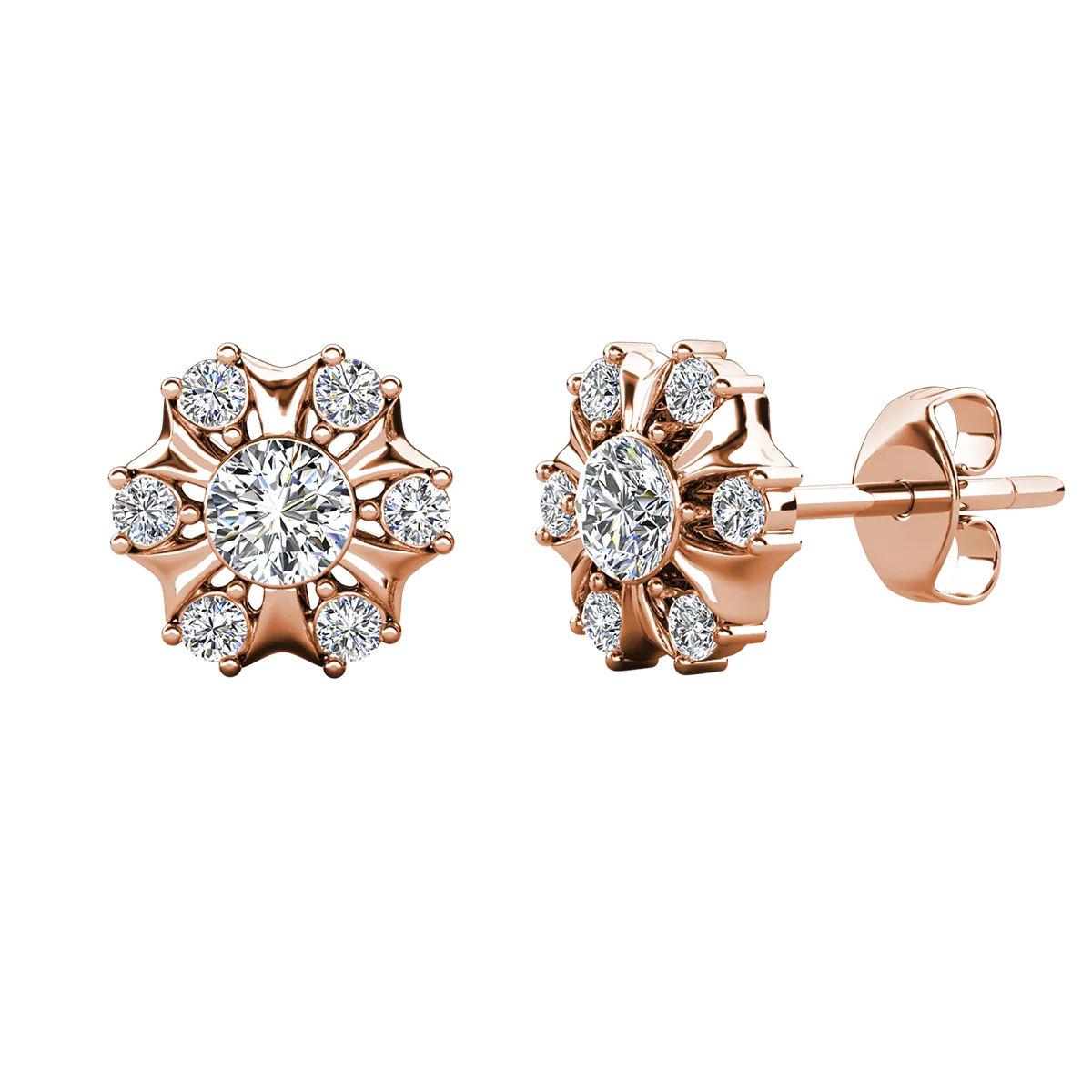 Luxuriöse Swarovski-Schmuck Millie Stecker mit Swarovski-Kristallen in 18 Karat Weißgold beschichtet