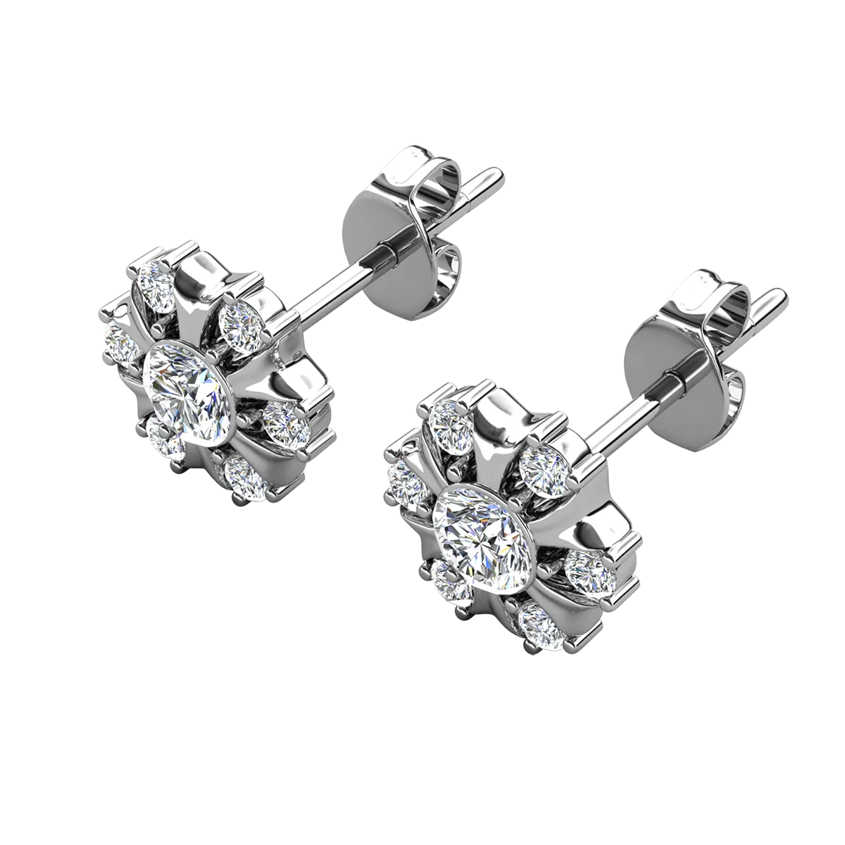 Luxuriöse Swarovski-Schmuck Millie Stecker mit Swarovski-Kristallen in 18 Karat Weißgold beschichtet