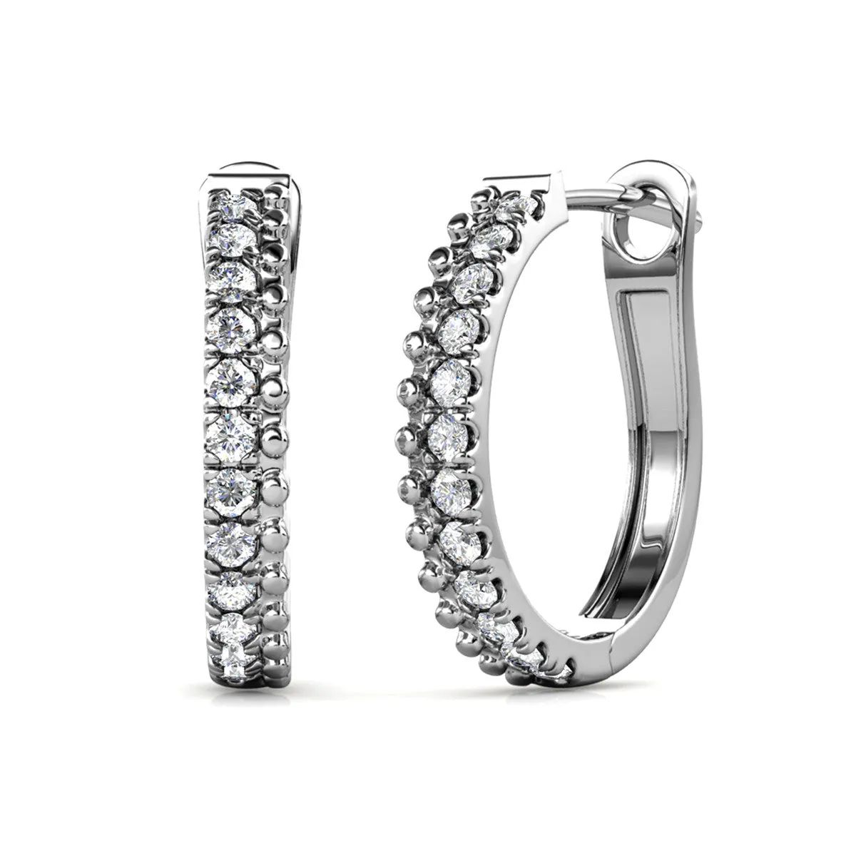 Luxus Swarovski Schmuck Teagan 18k Weißgold beschichtet 19mm Creolen mit Swarovski Kristallen