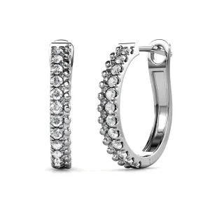 Luxus Swarovski Schmuck Teagan 18k Weißgold beschichtet 19mm Creolen mit Swarovski Kristallen