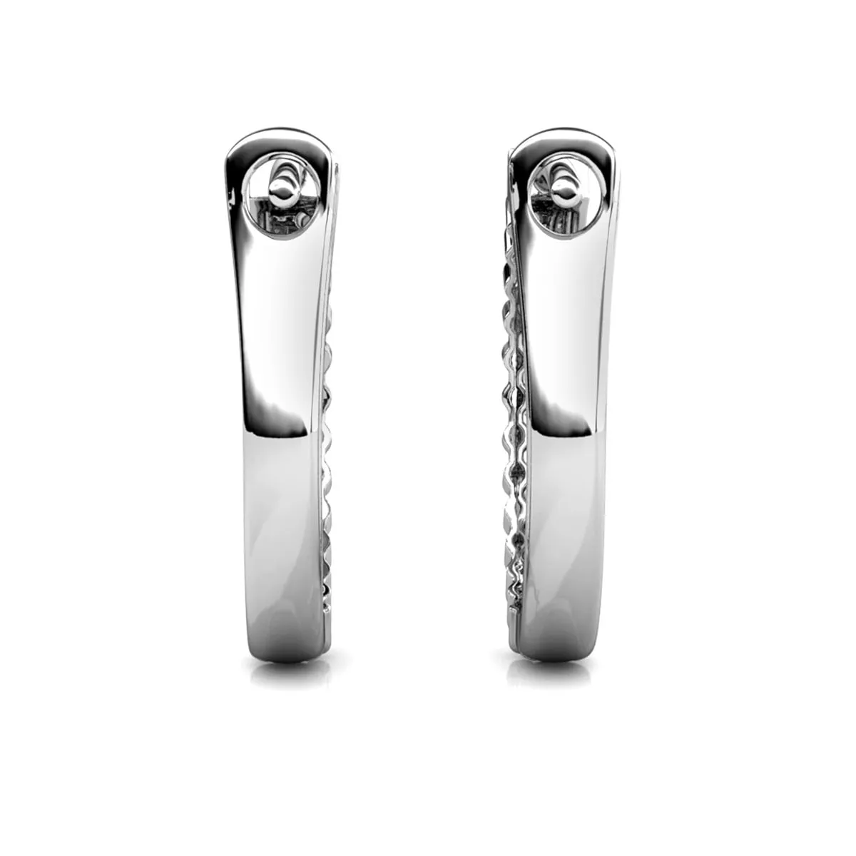 Luxus Swarovski Schmuck Teagan 18k Weißgold beschichtet 19mm Creolen mit Swarovski Kristallen