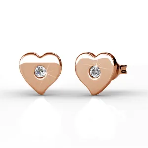 Luxe Swarovski-Schmuck Vanessa Ohrstecker mit Herz aus 18-karätigem Weißgold und Swarovski-Kristallen — Endgültiger Verkauf