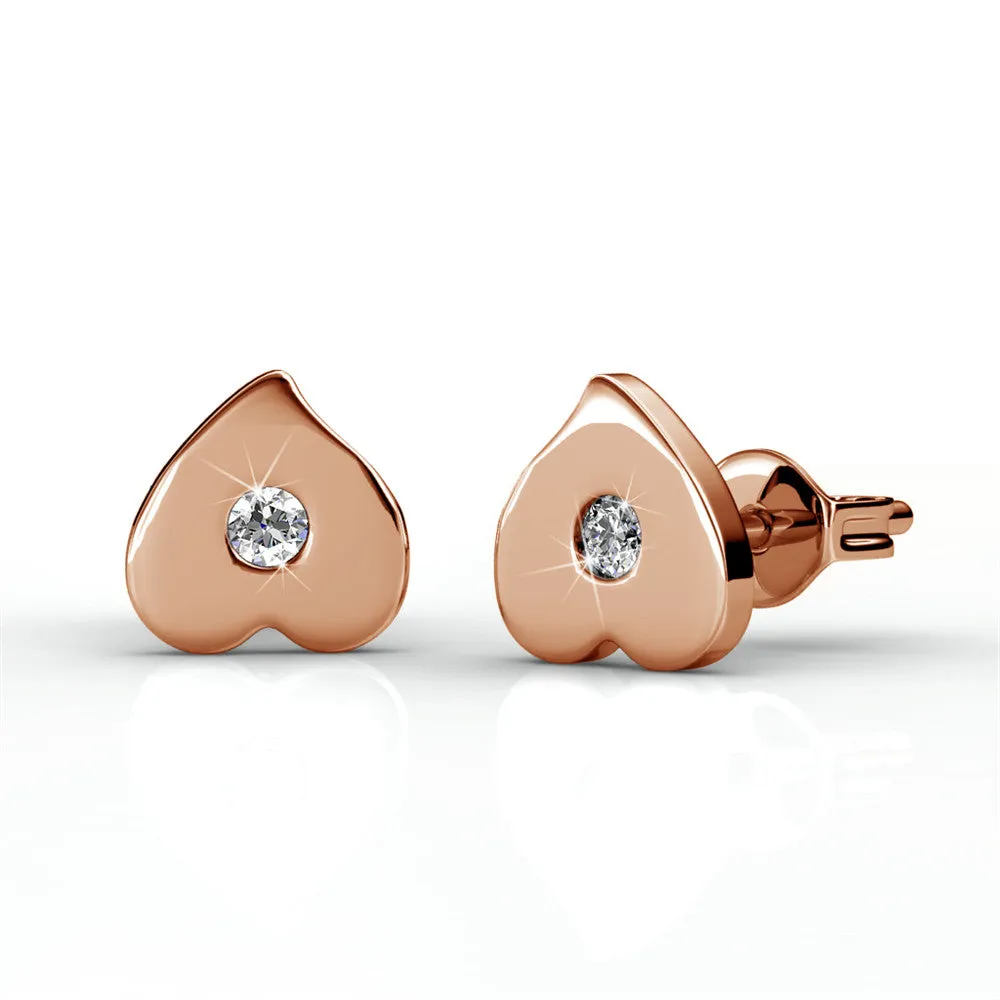 Luxe Swarovski-Schmuck Vanessa Ohrstecker mit Herz aus 18-karätigem Weißgold und Swarovski-Kristallen — Endgültiger Verkauf