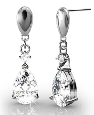 Luxe Swarovski-Schmuck Zoey Ohrringe aus 18 Karat Weißgold mit Swarovski-Kristallen — Endgültiger Verkauf