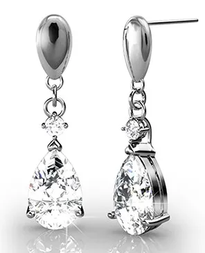 Luxe Swarovski-Schmuck Zoey Ohrringe aus 18 Karat Weißgold mit Swarovski-Kristallen — Endgültiger Verkauf
