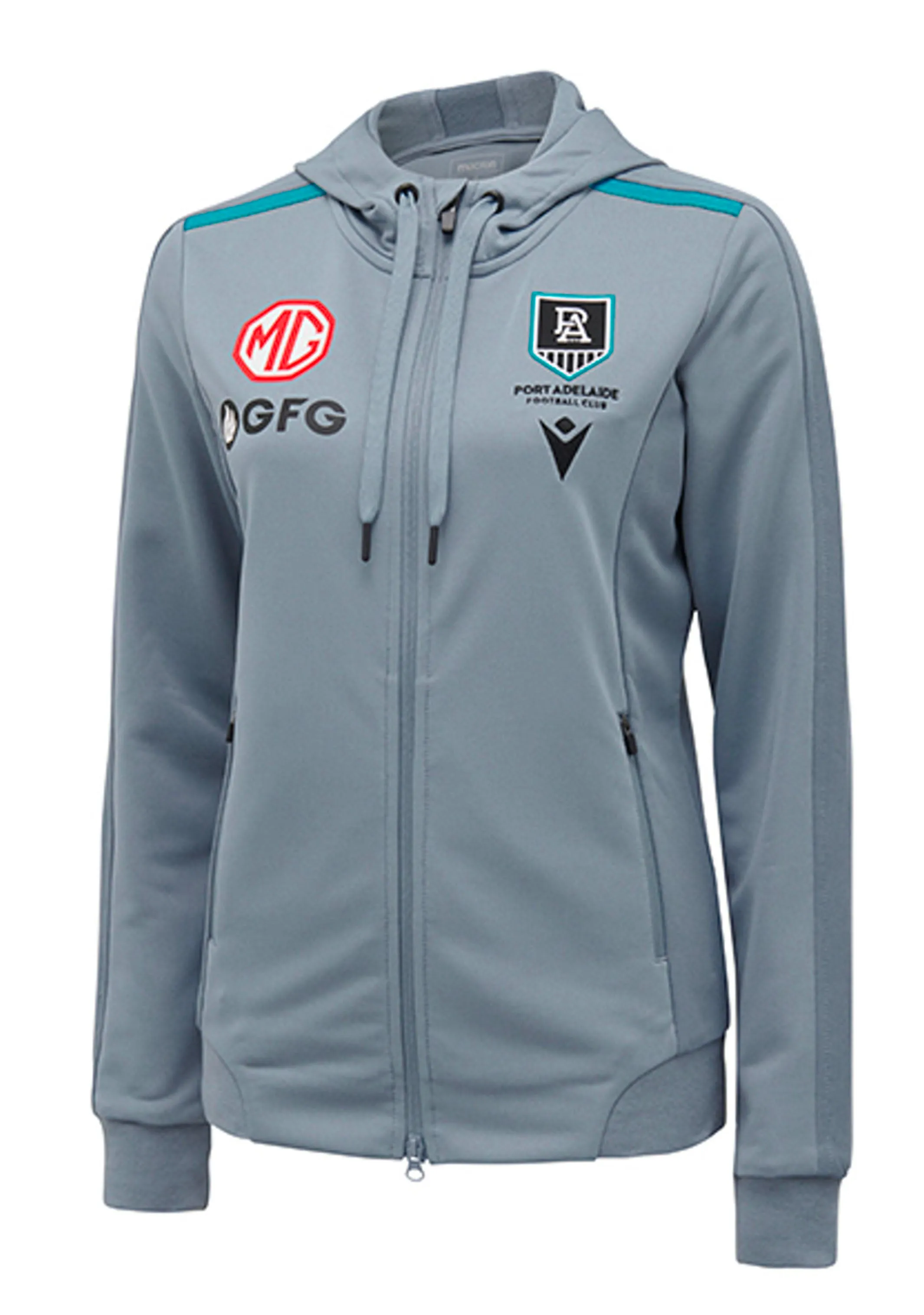 Macron Port Adelaide M21 Reise-Damen-Polydiag Kapuzenpullover <BR> 58542846