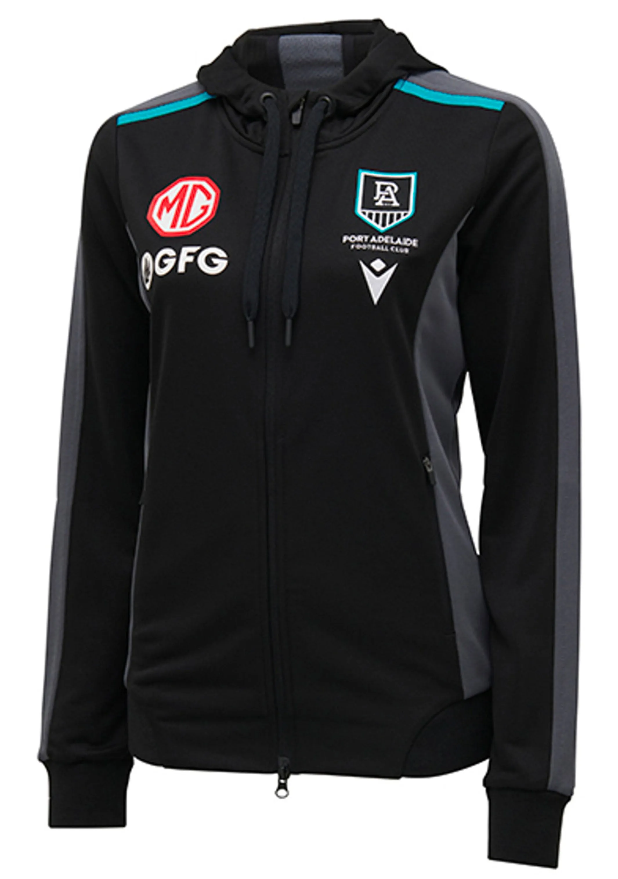 Macron Port Adelaide M21 Reise-Damen-Polydiag Kapuzenpullover <BR> 58542847