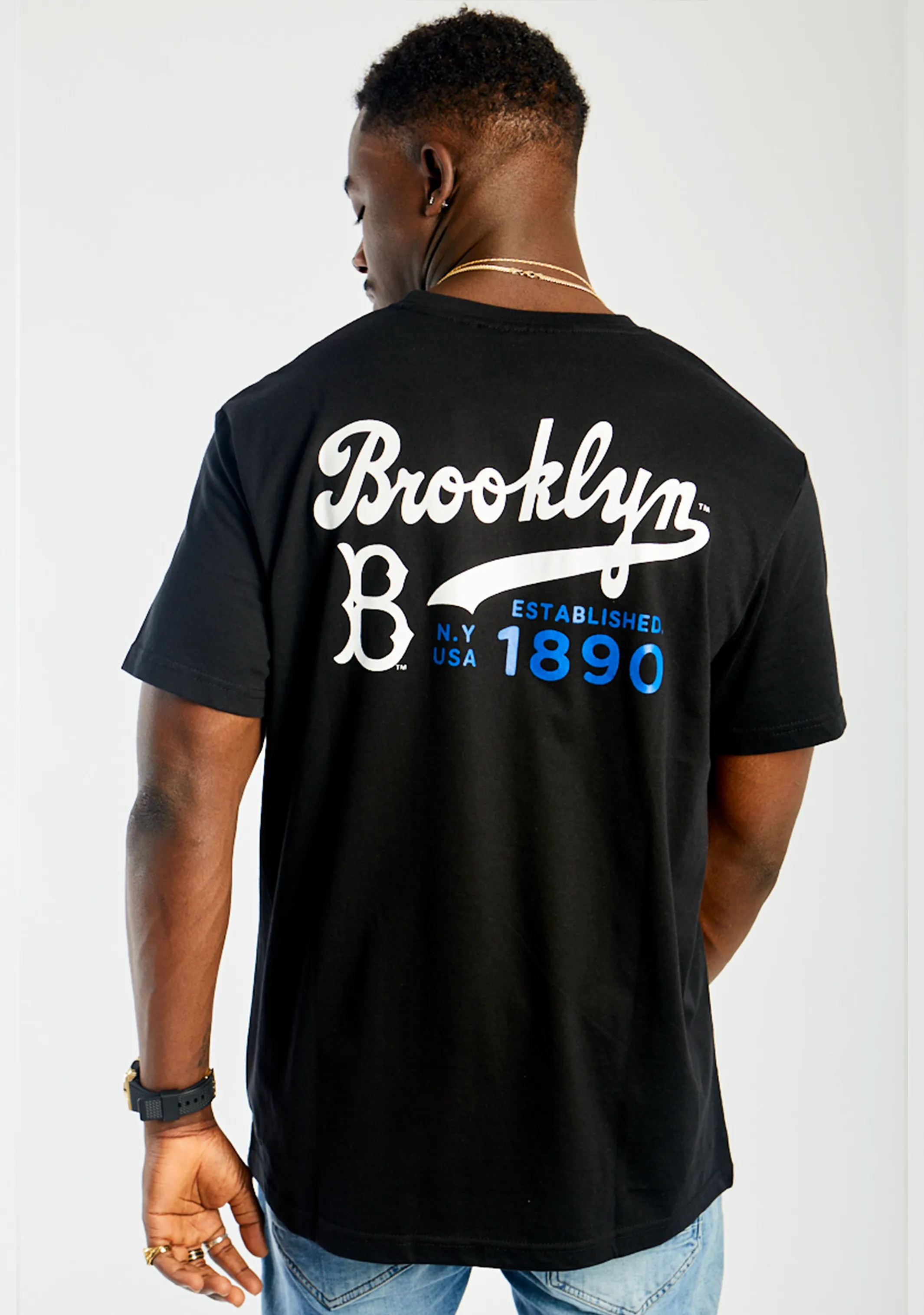 Majestic Athletic Herren Brooklyn Script T-Shirt <br> MJBK0331TK