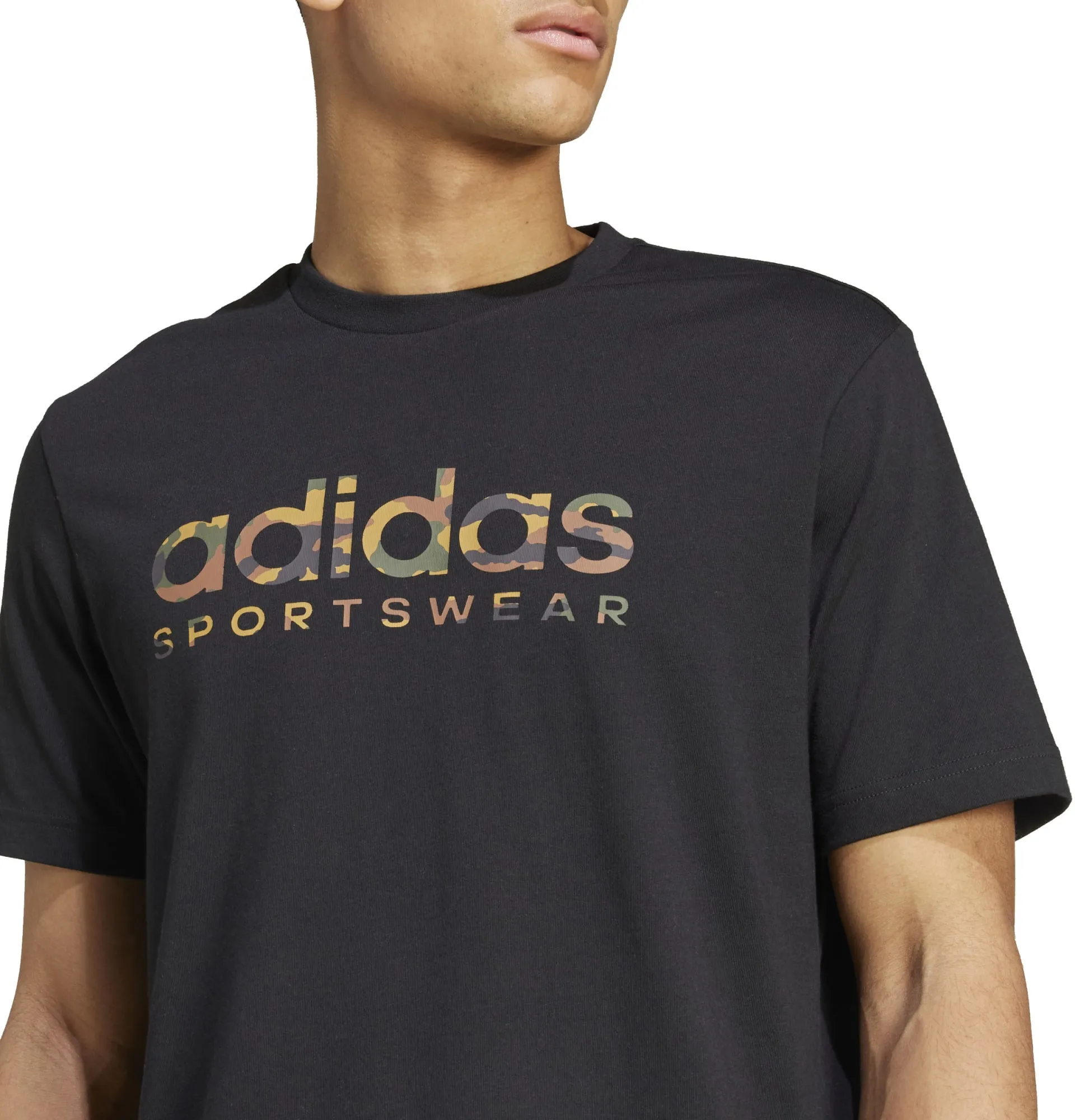 Herren Camouflage Lineares Grafik T-Shirt