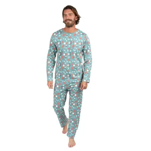 Herren Zwei-Teile Baumwoll Schlafanzug Loose Fit Fischbecken