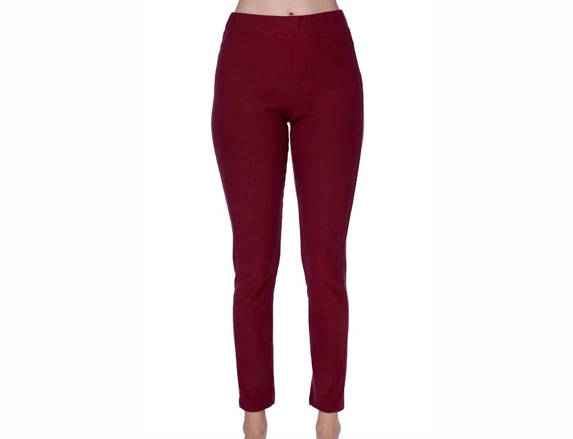 Mid-Rise-Leggings in Weinrot