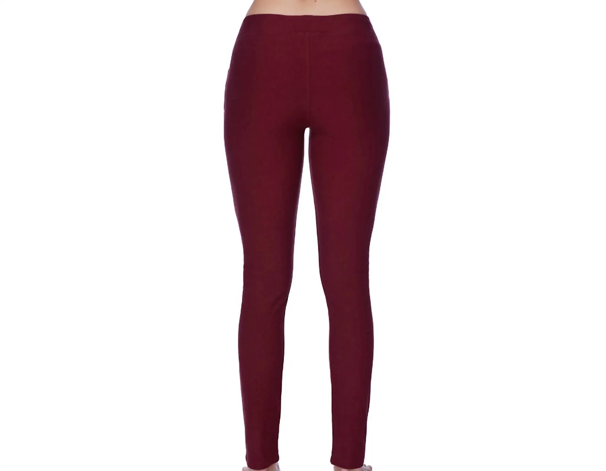 Mid-Rise-Leggings in Weinrot