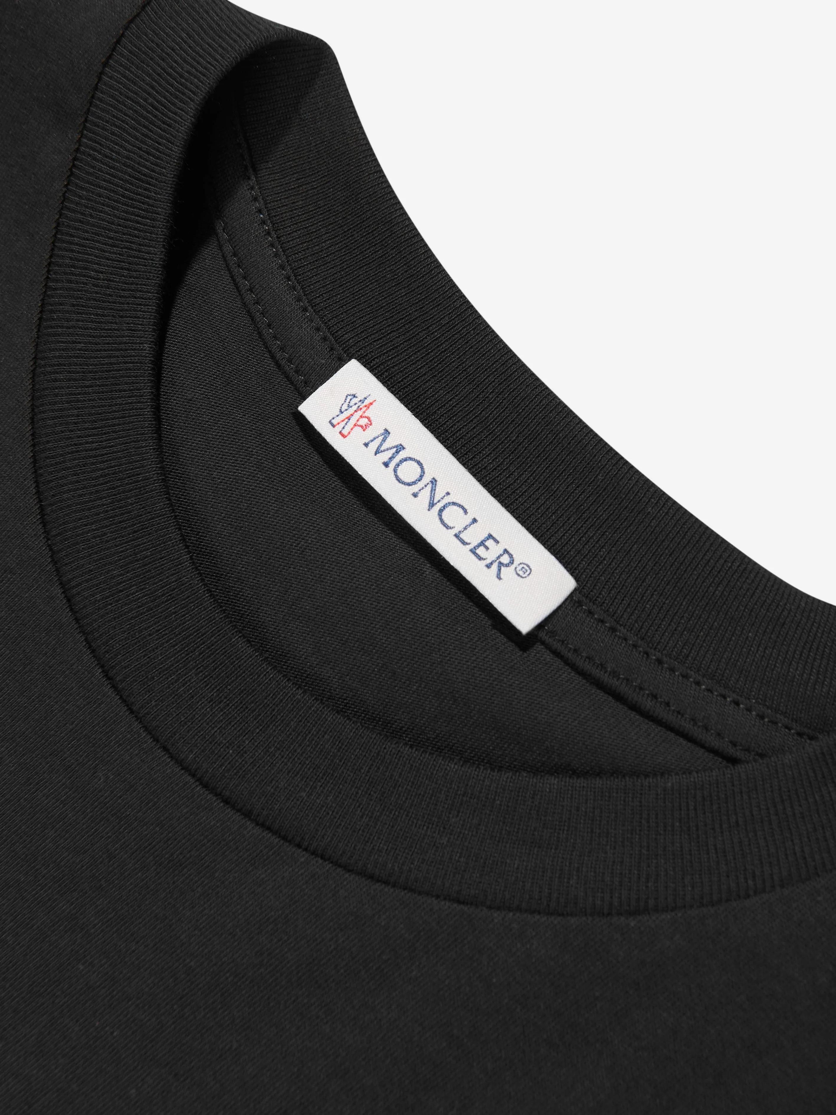 Moncler Enfant Kids Logo T-Shirt in Schwarz