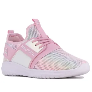 Nautica Girls' Logo Lace-Up Sneaker Pale Blue Nautica