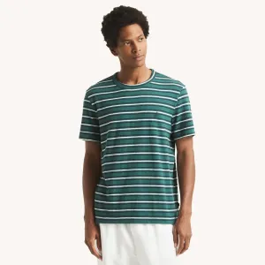 Nautica Herren gestreiftes Crewneck T-Shirt
