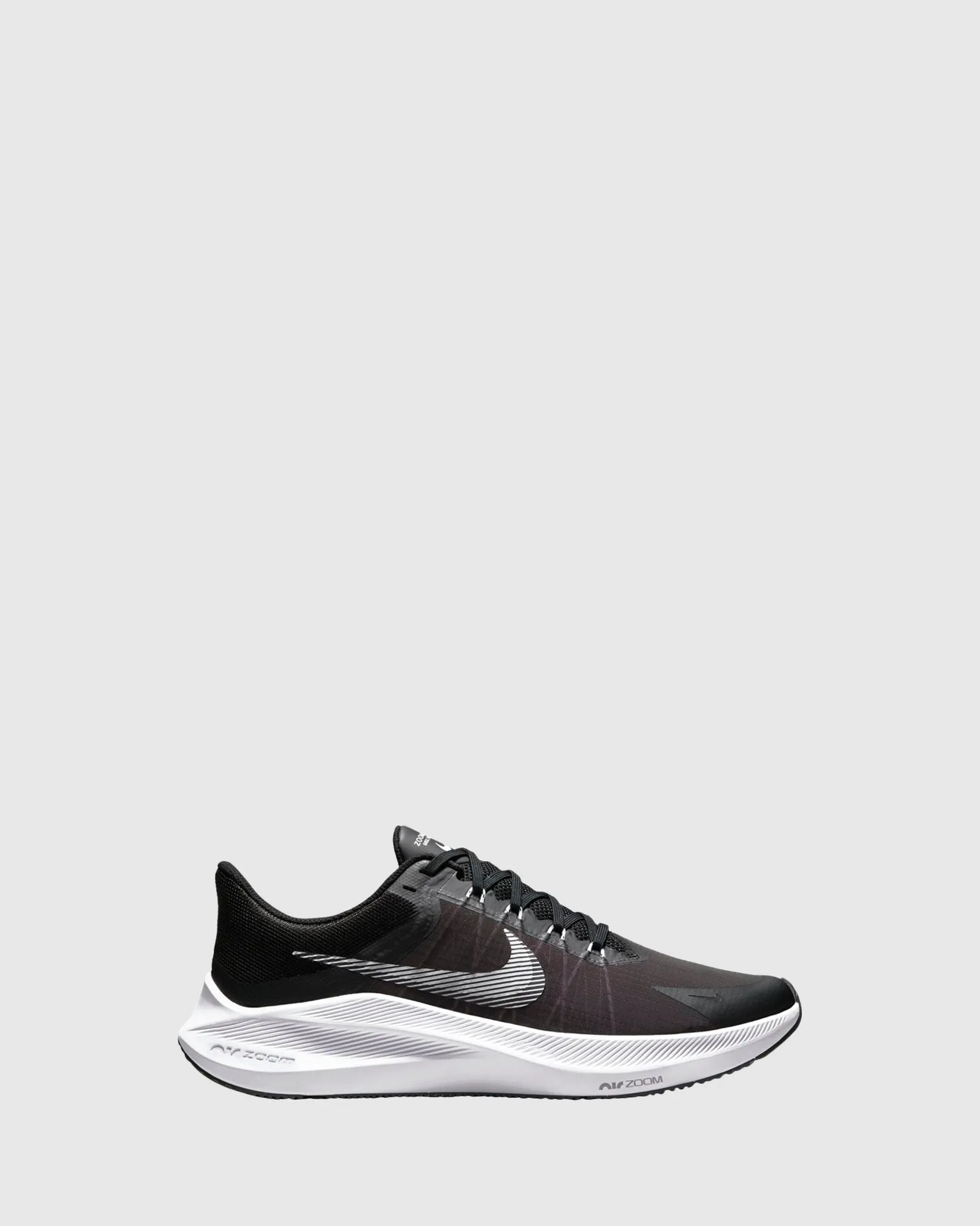 Nike Kinder-Schuhe Zoom Winflo 8 Erwachsene Schwarz/Weiß/Dunkel Rauchgrau