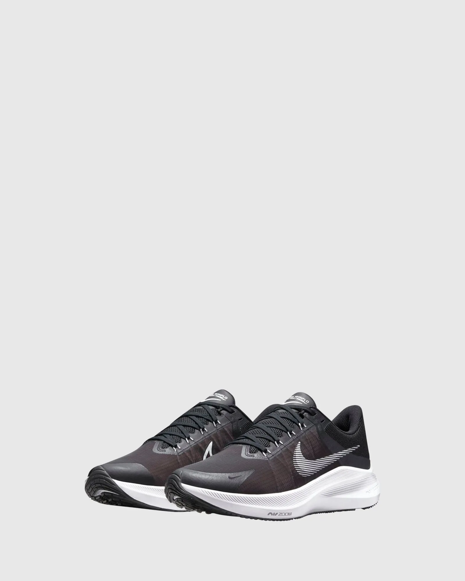 Nike Kinder-Schuhe Zoom Winflo 8 Erwachsene Schwarz/Weiß/Dunkel Rauchgrau