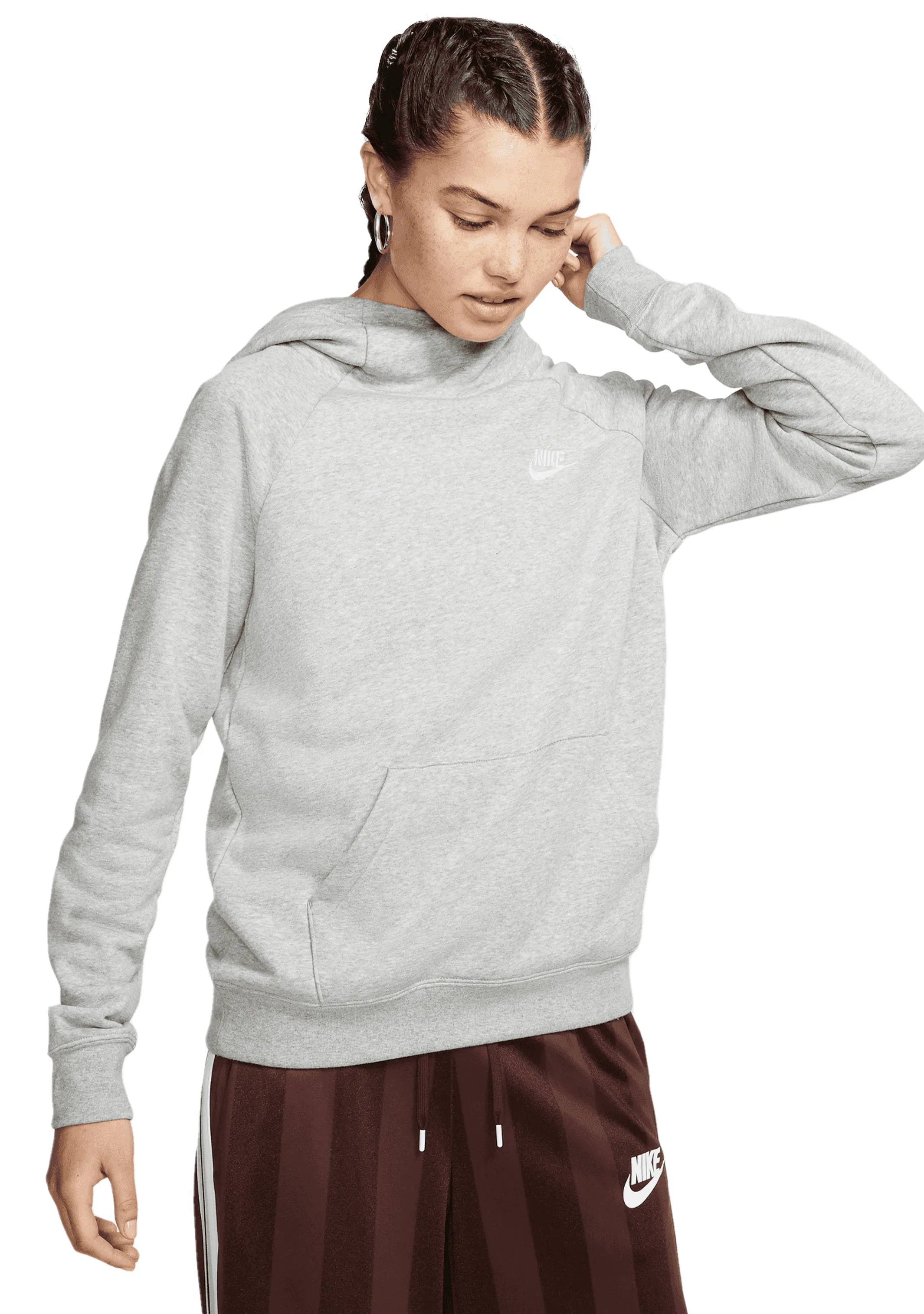 Nike Damen Fleece Kapuzenpullover mit Trichterkragen <BR> BV4116 063
