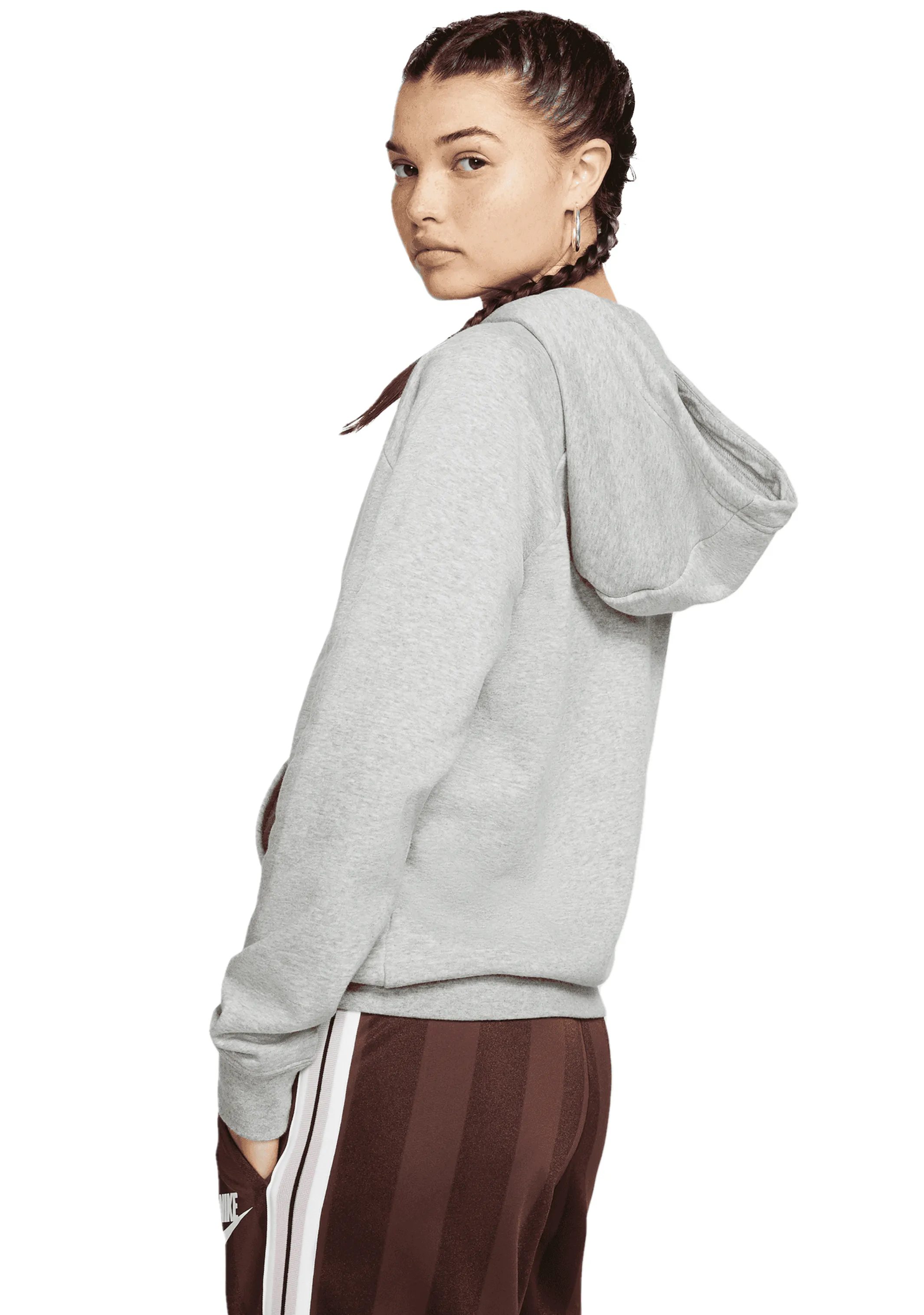 Nike Damen Fleece Kapuzenpullover mit Trichterkragen <BR> BV4116 063