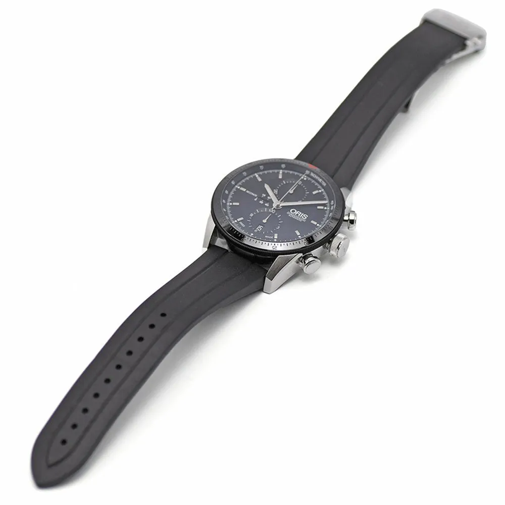 Oris Artix GT Automatik Chronograph Edelstahl Schwarz Zifferblatt Schwarzes Gummiband Datum Herrenuhr 582 7658 4034-07 8 23 82 Oris Uhren