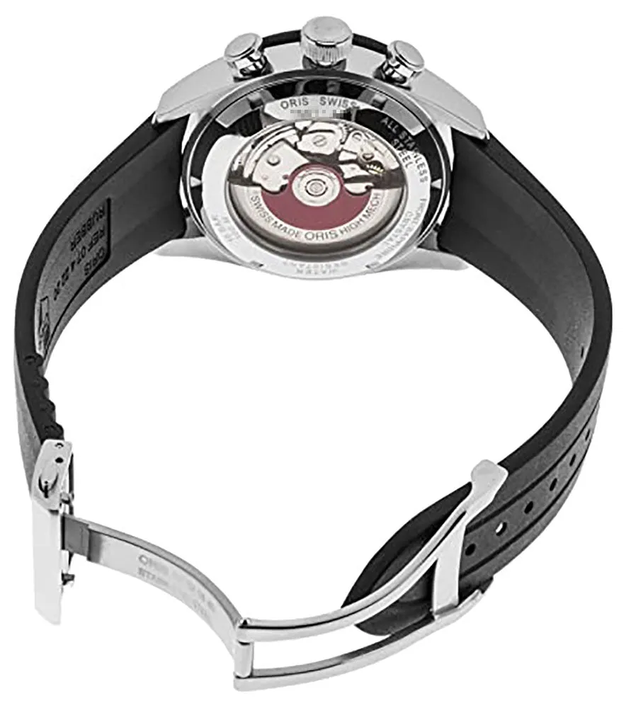 Oris Artix GT Automatik Chronograph Edelstahl Schwarz Zifferblatt Schwarzes Gummiband Datum Herrenuhr 582 7658 4034-07 8 23 82 Oris Uhren