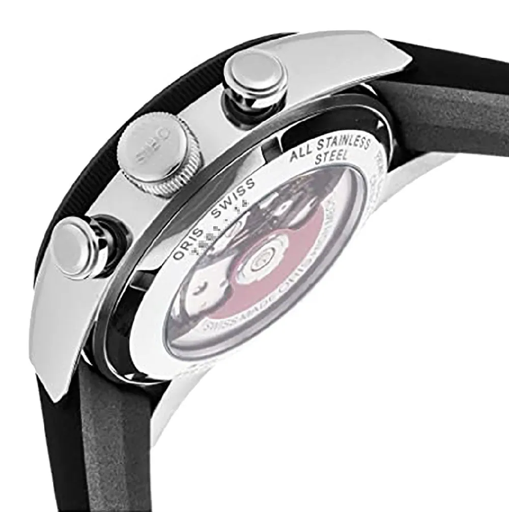 Oris Artix GT Automatik Chronograph Edelstahl Schwarz Zifferblatt Schwarzes Gummiband Datum Herrenuhr 582 7658 4034-07 8 23 82 Oris Uhren