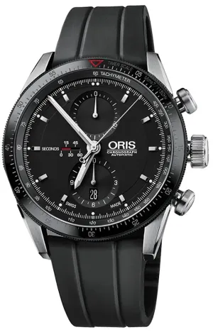 Oris Artix GT Automatik Chronograph Edelstahl Schwarz Zifferblatt Schwarzes Gummiband Datum Herrenuhr 582 7658 4034-07 8 23 82 Oris Uhren