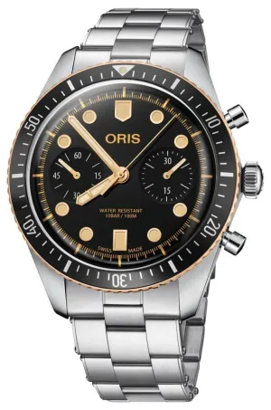 Oris Divers Sixty-Five Automatik-Chronograph Edelstahl Schwarz Zifferblatt Herrenuhr 771 7744 4354-MB Oris Uhren