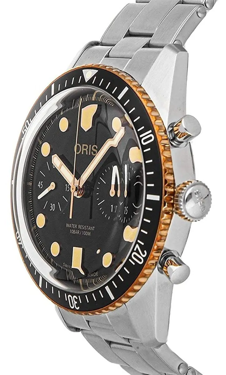 Oris Divers Sixty-Five Automatik-Chronograph Edelstahl Schwarz Zifferblatt Herrenuhr 771 7744 4354-MB Oris Uhren
